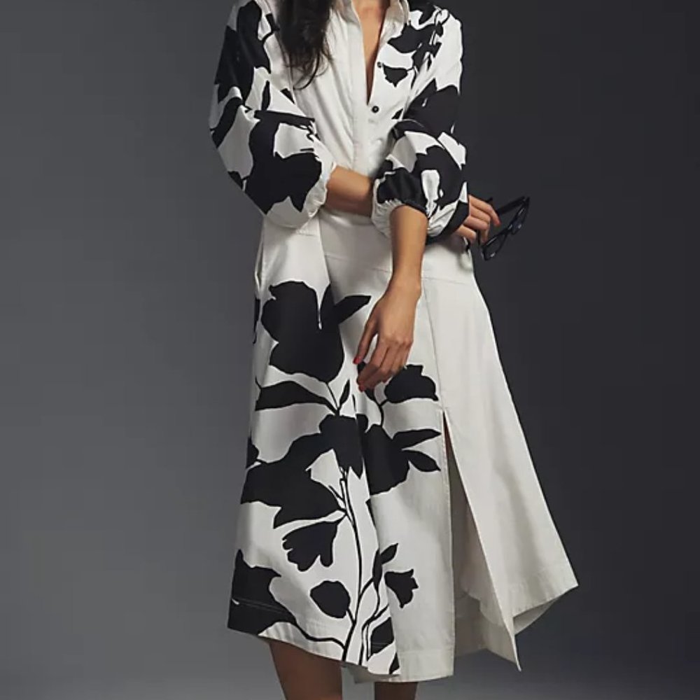 Jo Faulkner Button-Front Asymmetrical Dress XS